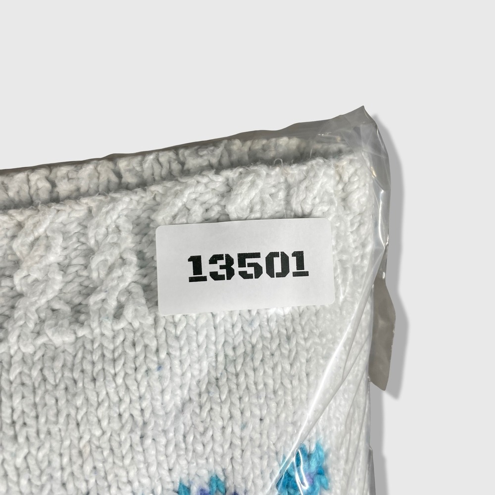 LL Bean Fair Isle Sweater Women Small White Blue Grandmacore Cottagecore Vintage - Picture 7 of 7